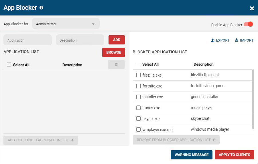 screenshot of BrowseControl by CurrentWare